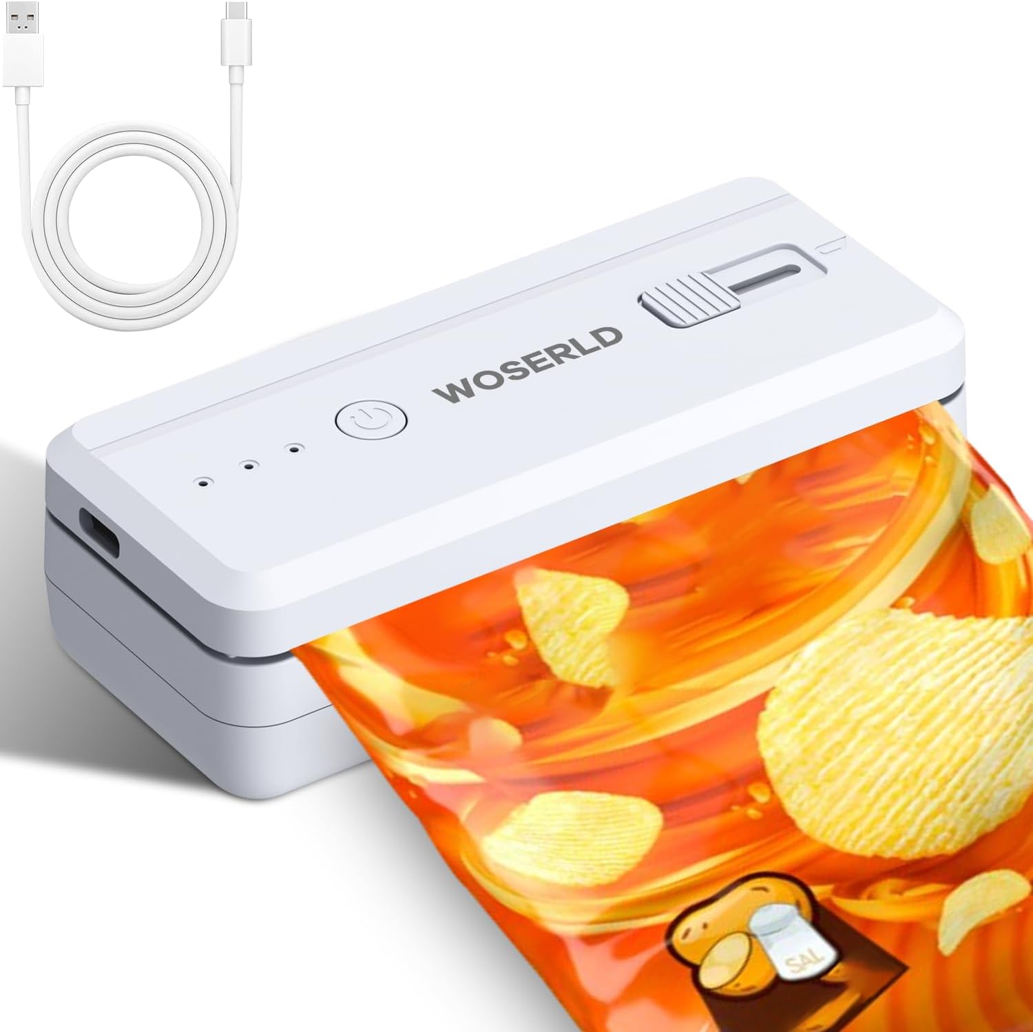 ミニバッグシーラー、LEDライト付き充電式シーラーマシン、ヒ - Food Snacks Chips のレビューと価格