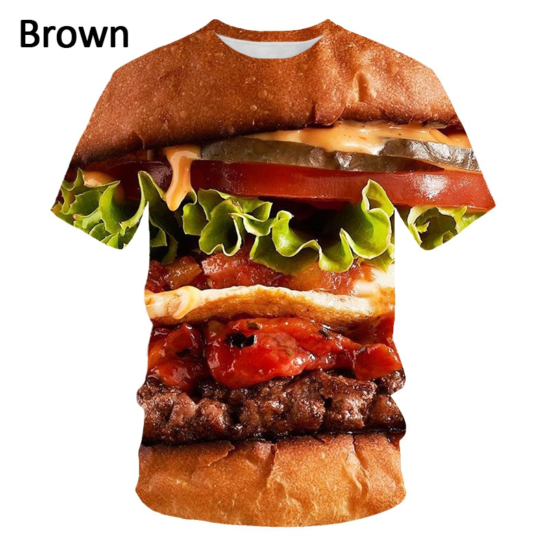 食品ステーキハンバーガーグラフィック Tシャツ男性用衣類 3 - Food Snacks Chips のレビューと価格