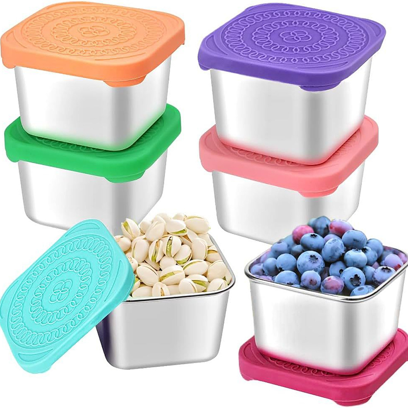 1個入りステンレス製スナック容器、シリコン蓋付き、学校、旅行 - Food Snacks In Japan のレビューと価格