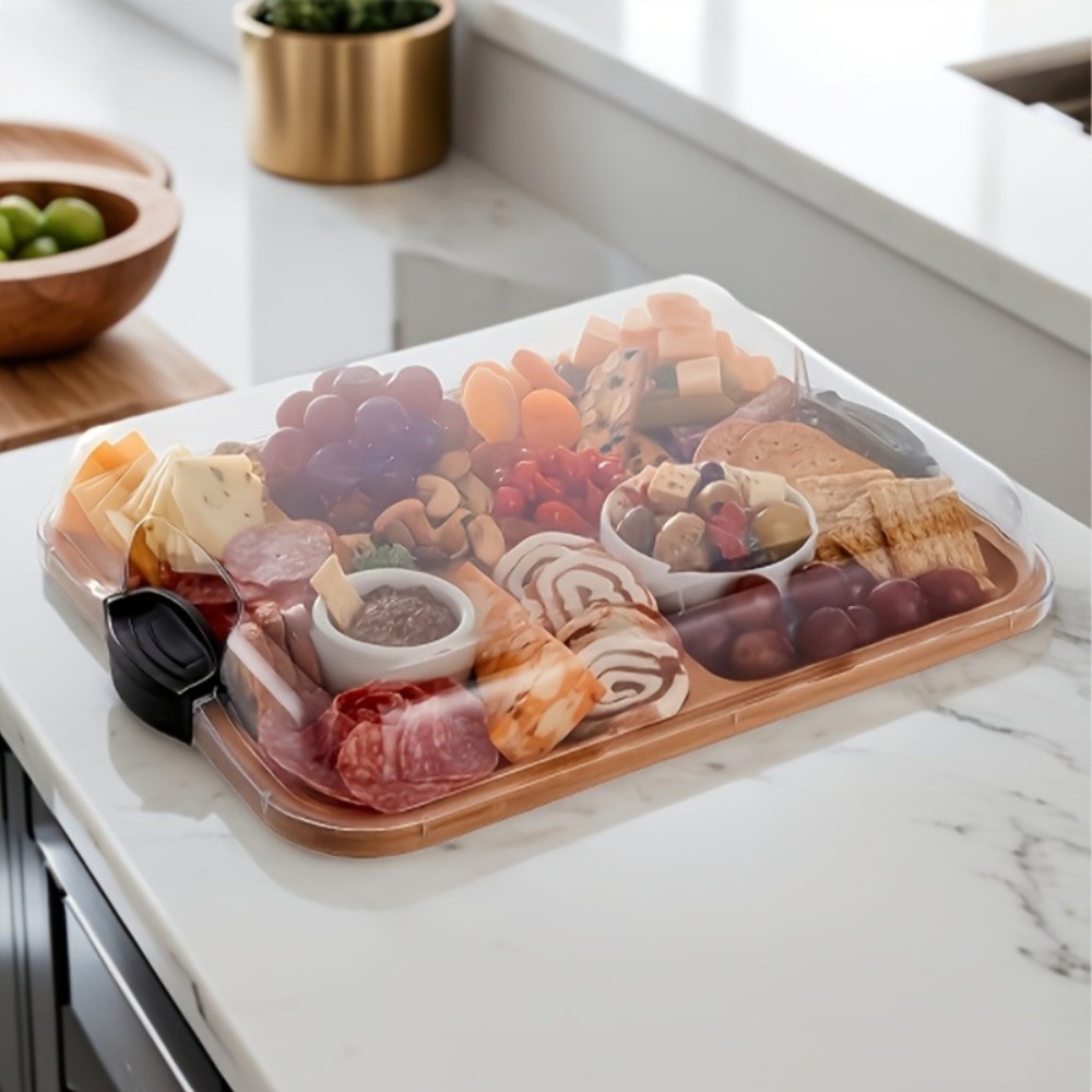 木製仕切り付きスナックトレイ正方形家庭用フードプラッターキッ - Food Snacks In Japan のレビューと価格